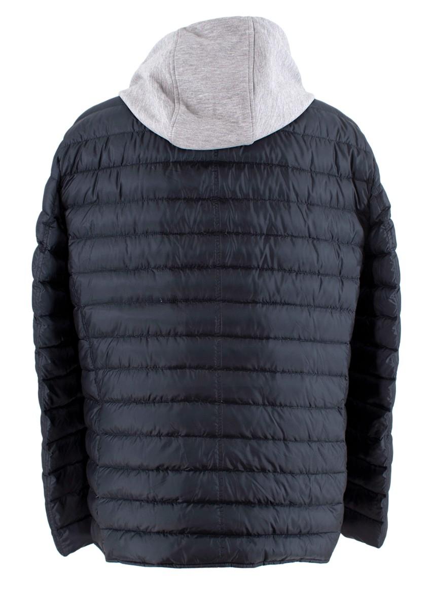 Herno Navy Hooded Hybrid Quilted Jacket