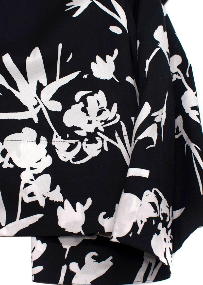 Marella Black and White Floral Cotton Skirt