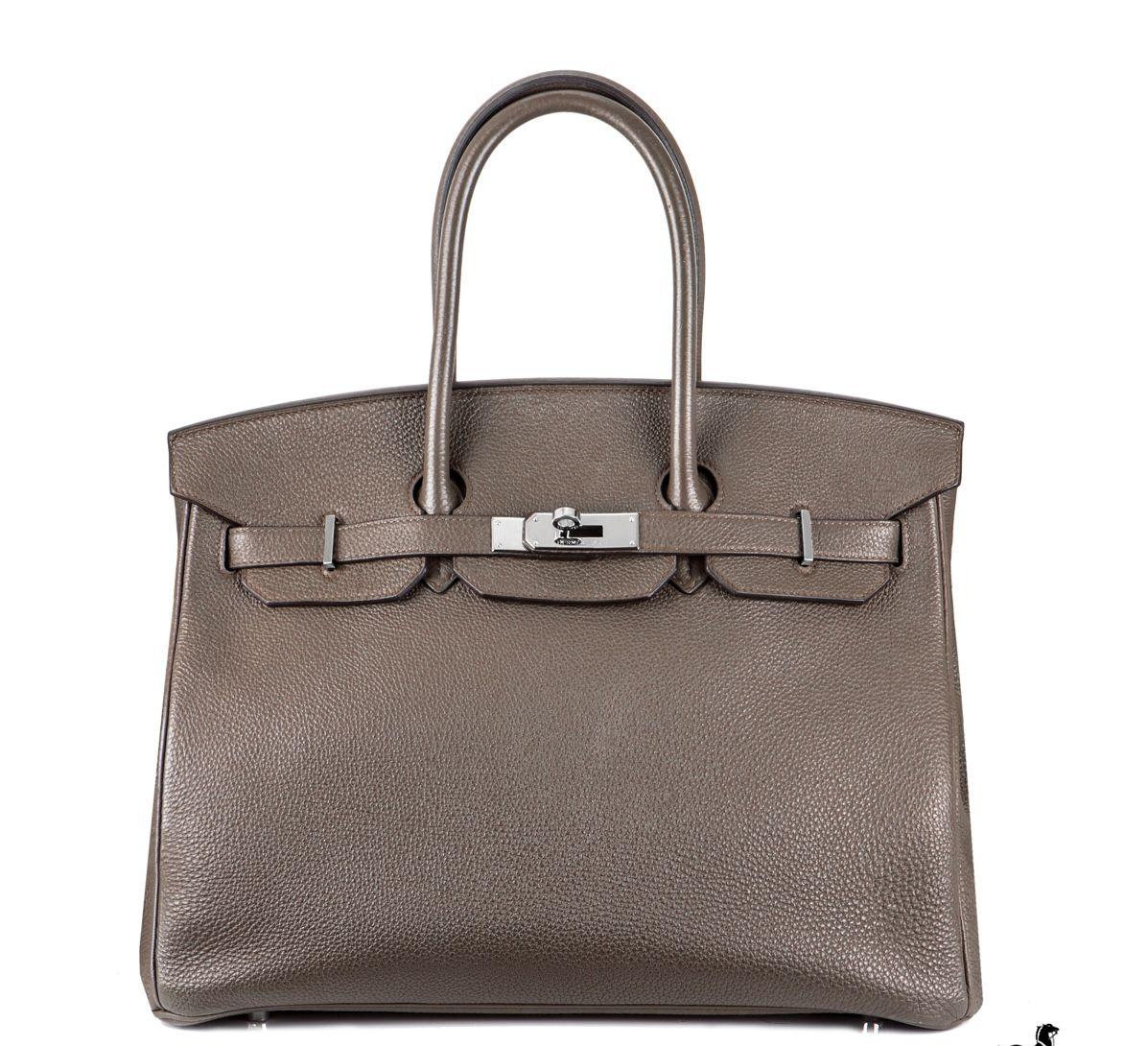 Hermes Birkin 35 in Gris Etain Togo Leather with Palladium Hardware