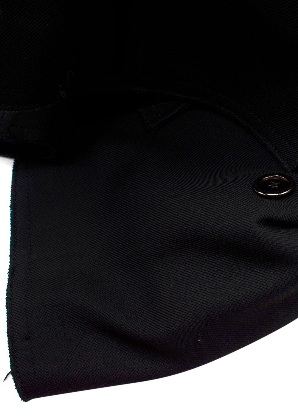 Dolce & Gabbana Black Belted Pure Wool Double Breasted  Trench Coat