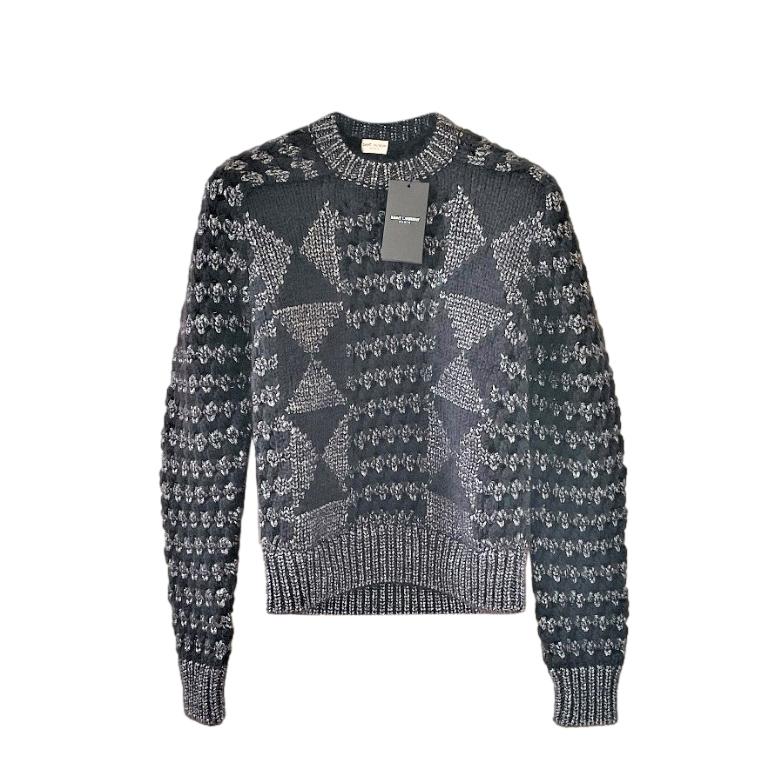 Saint Laurent Lurex Knit Mohair Wool Blend Jumper