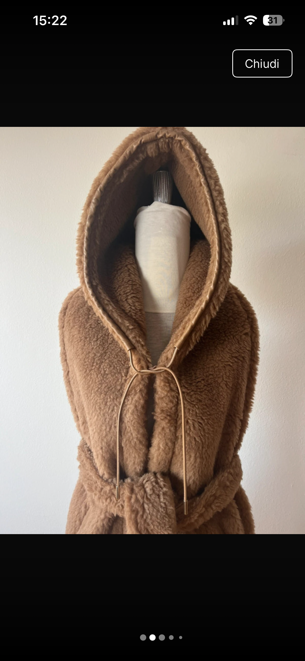 MaxMara Alpaca Blend Hooded Stole Gilet