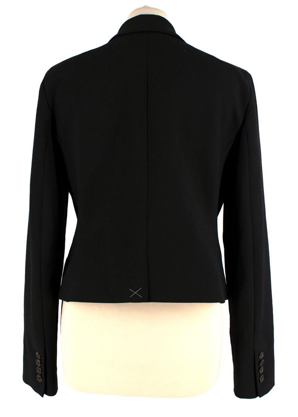 J Crew Black Cropped Double Breasted Blazer