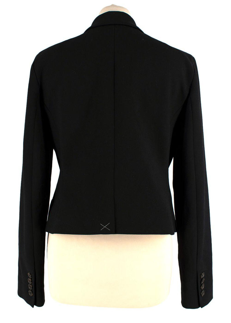 J Crew Black Cropped Double Breasted Blazer