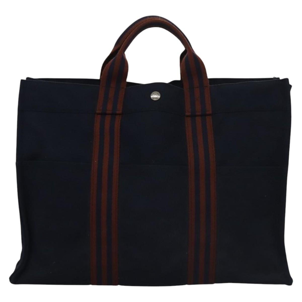 Hermès Blue Canvas Tote Bag