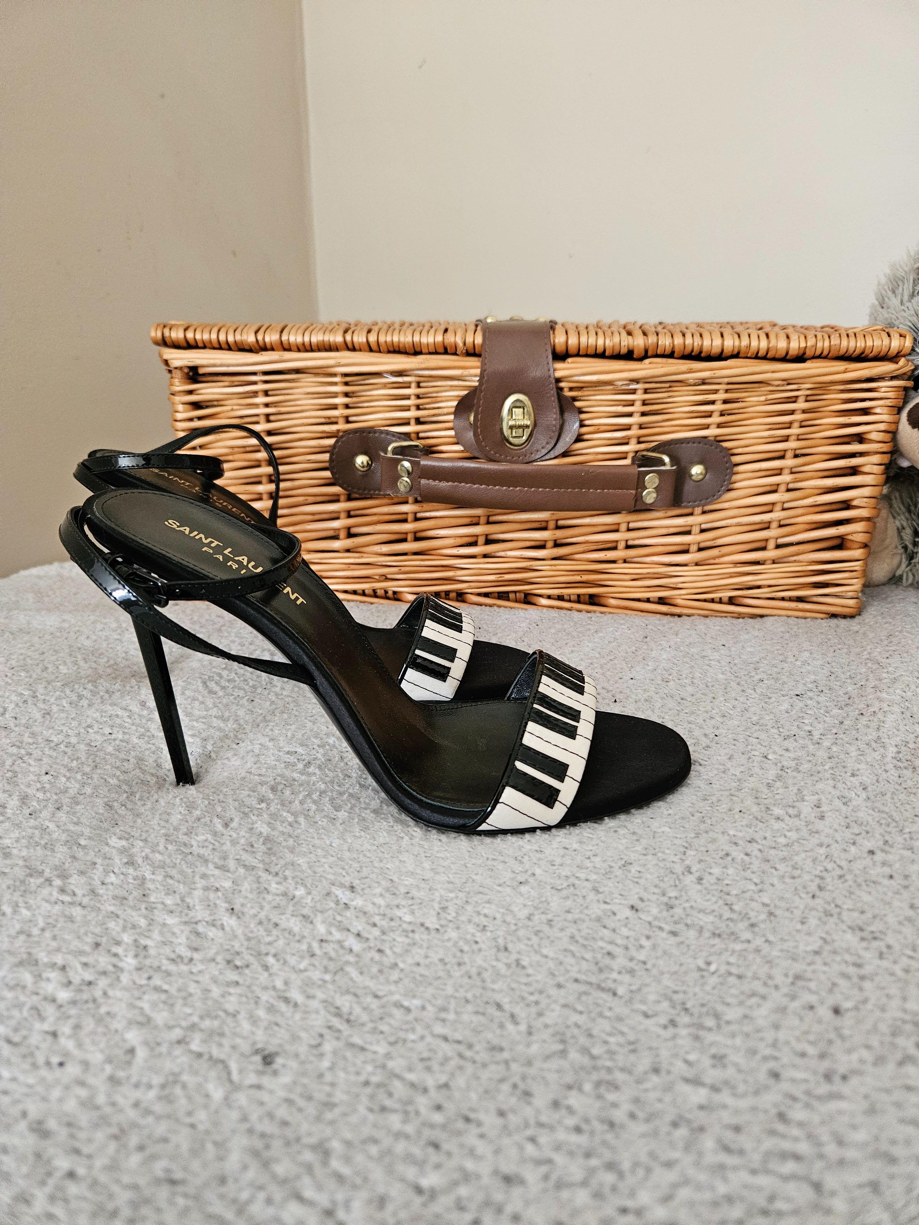 Saint Laurent Black Piano Keyboard Heels