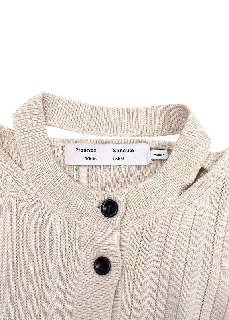 Proenza Schouler White Label Silk Blend Rib Knit Cardigan