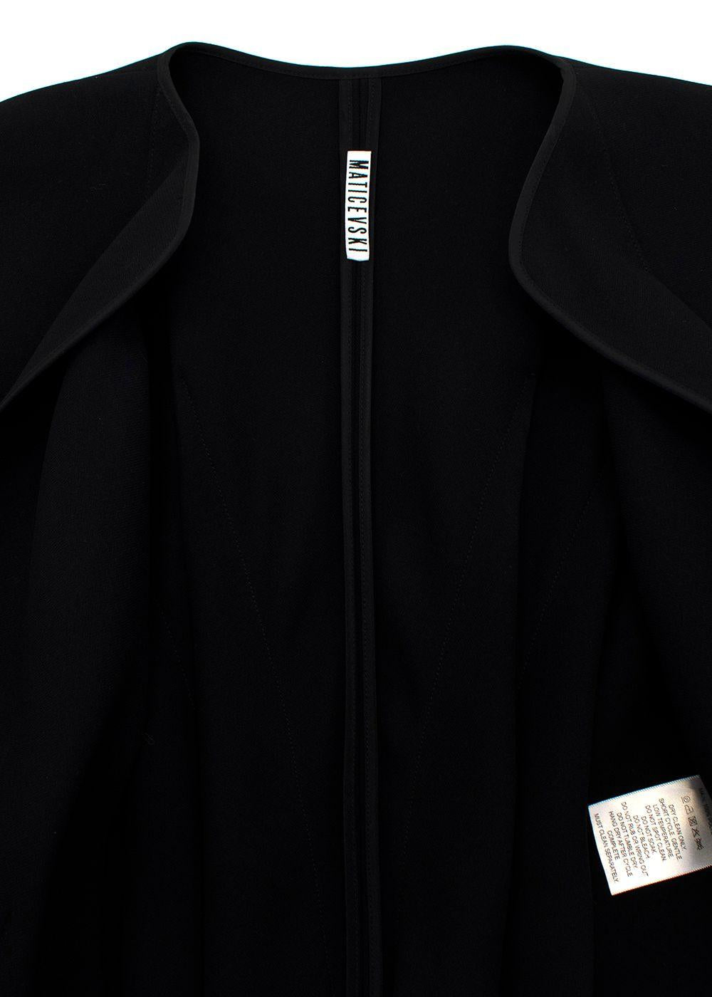 Black Flared Pleated Zip Gown