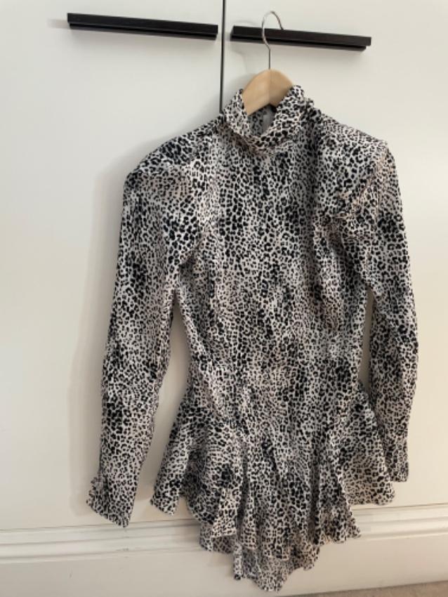 Alessandra Rich Silk Jacquard Leopard Skater Dress
