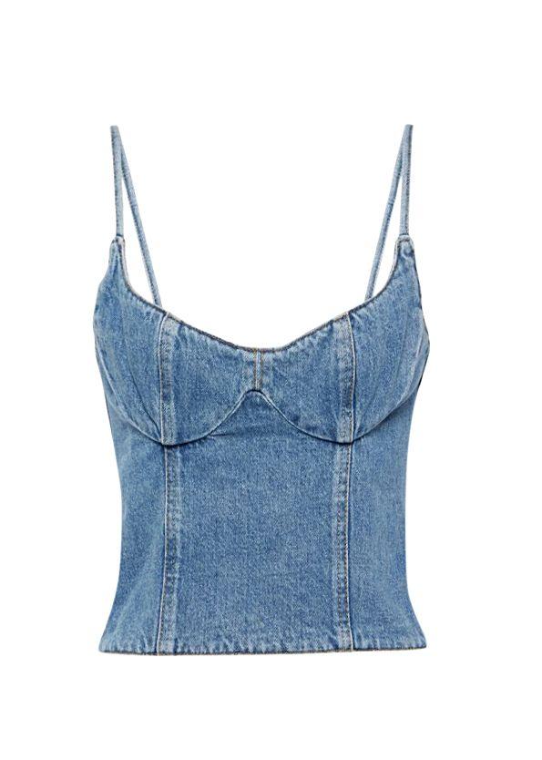 Magda Butrym Denim Corset Top