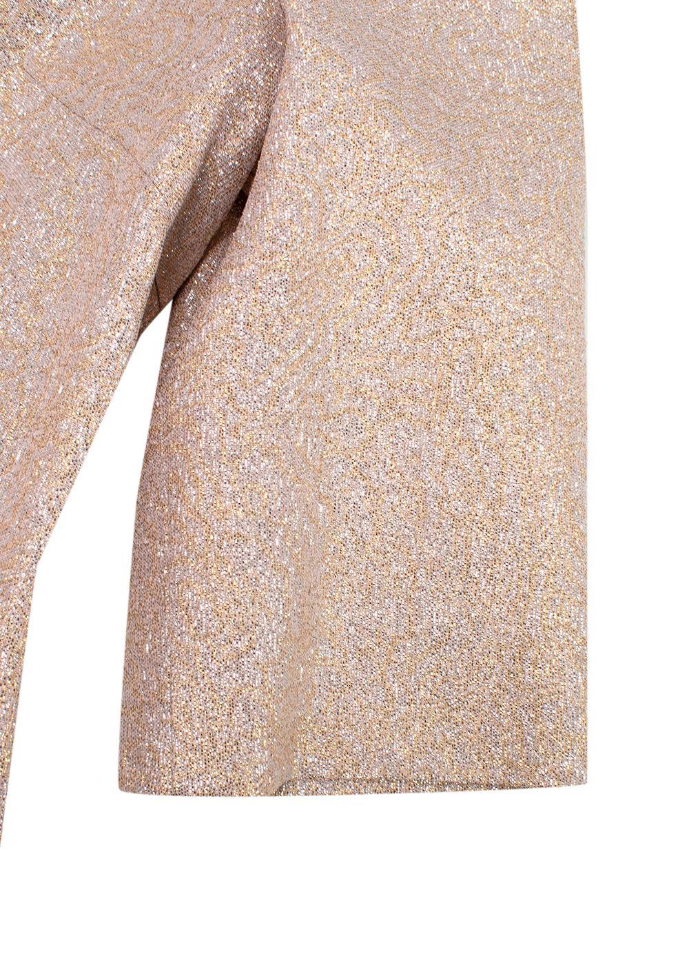 Lanvin Rose Gold Metallic Half Silk Blend Dress
