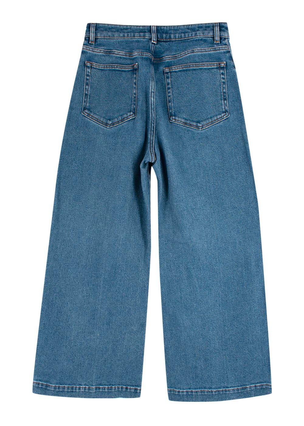 Oscar de la Renta Blue Wide-Leg Jeans