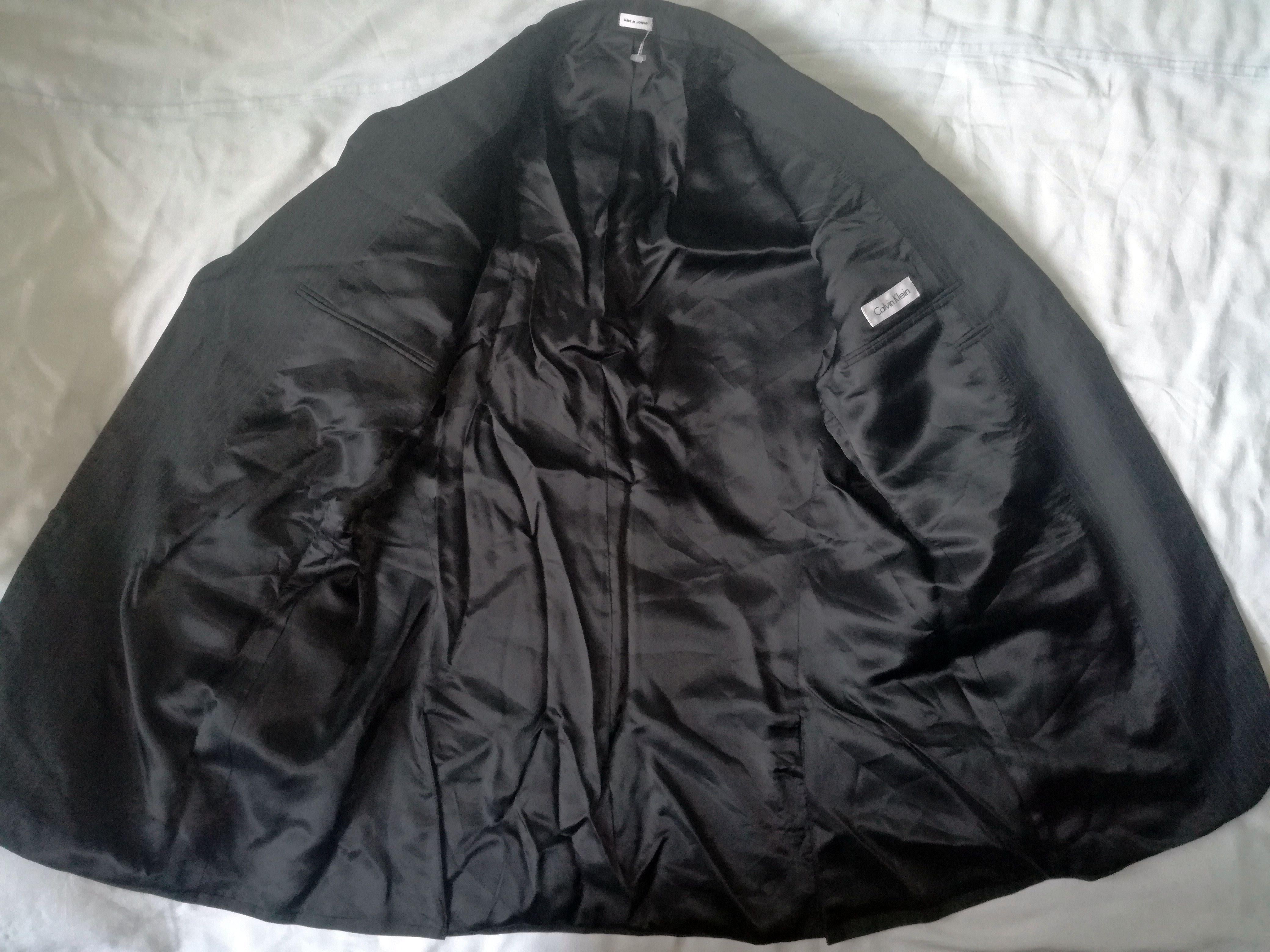Calvin Klein Single Breasted Striped Suit Jacket