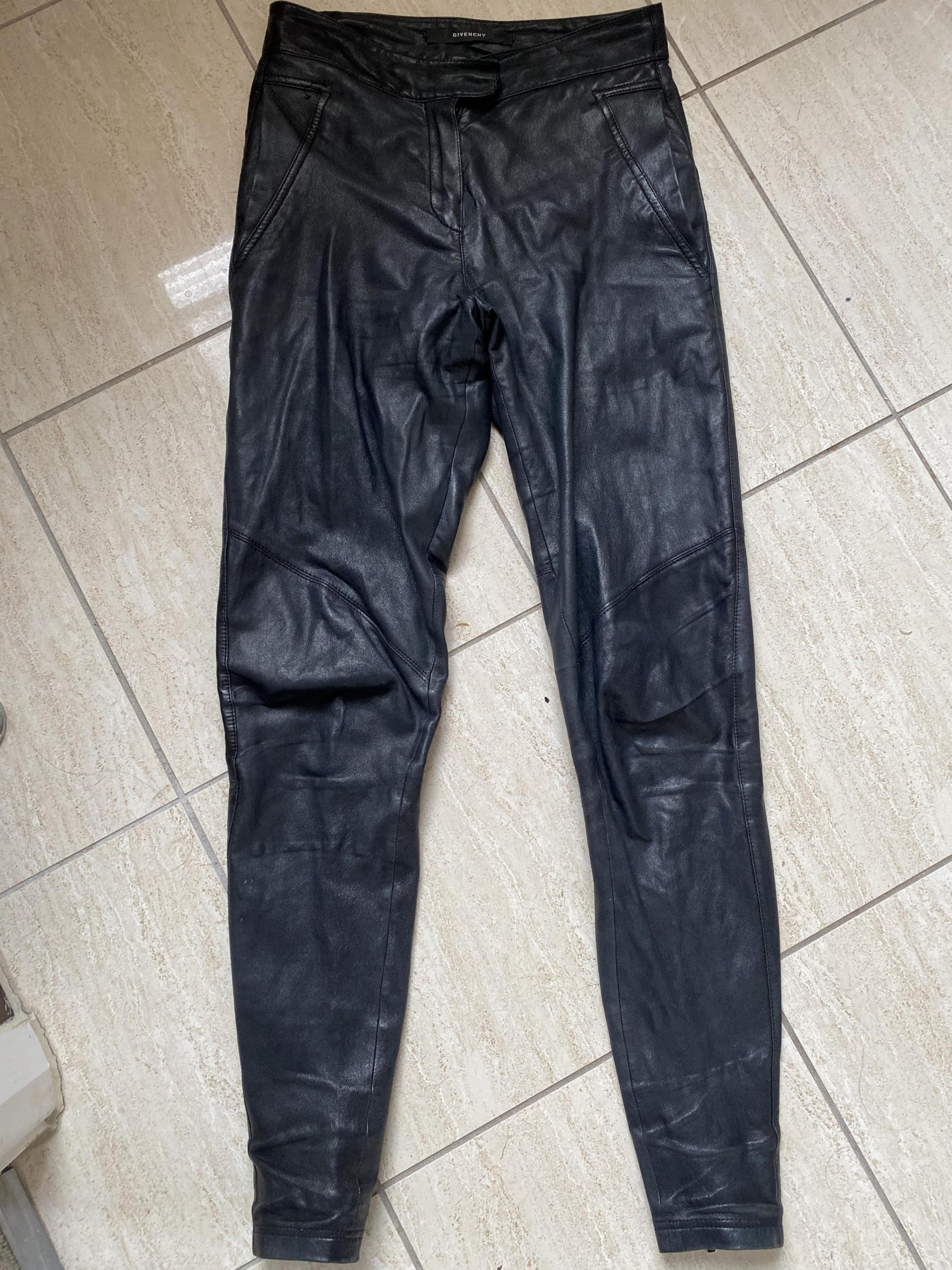 Givenchy Black Leather Biker Pants