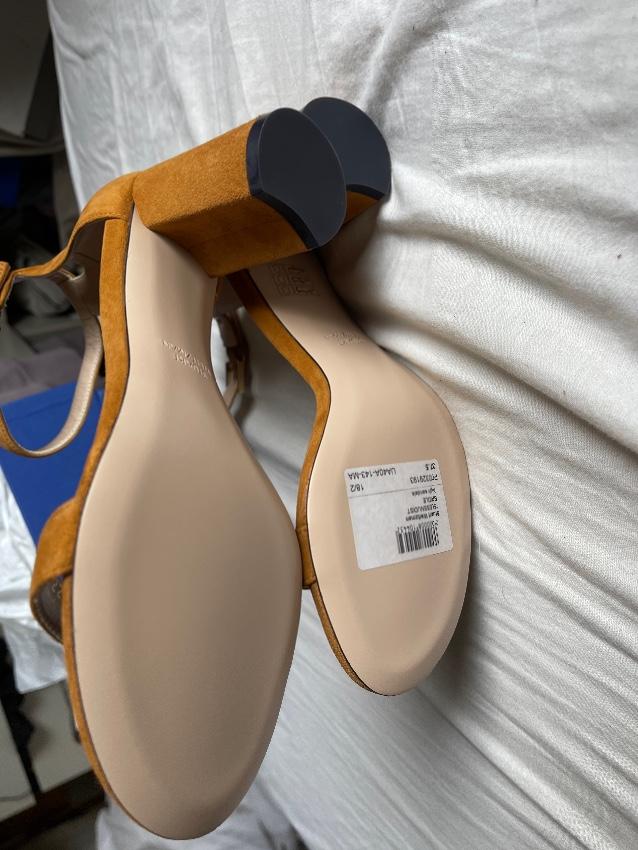 Stuart Weitzman Tan Suede Block Heeled Sandals