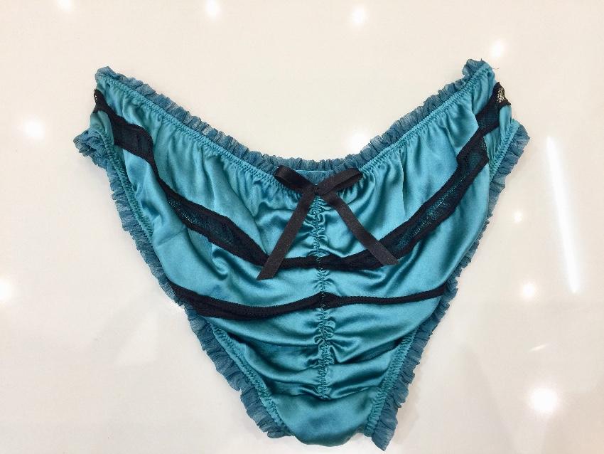 Spoyit Teal Silk Half Cup Bra & Brief Set