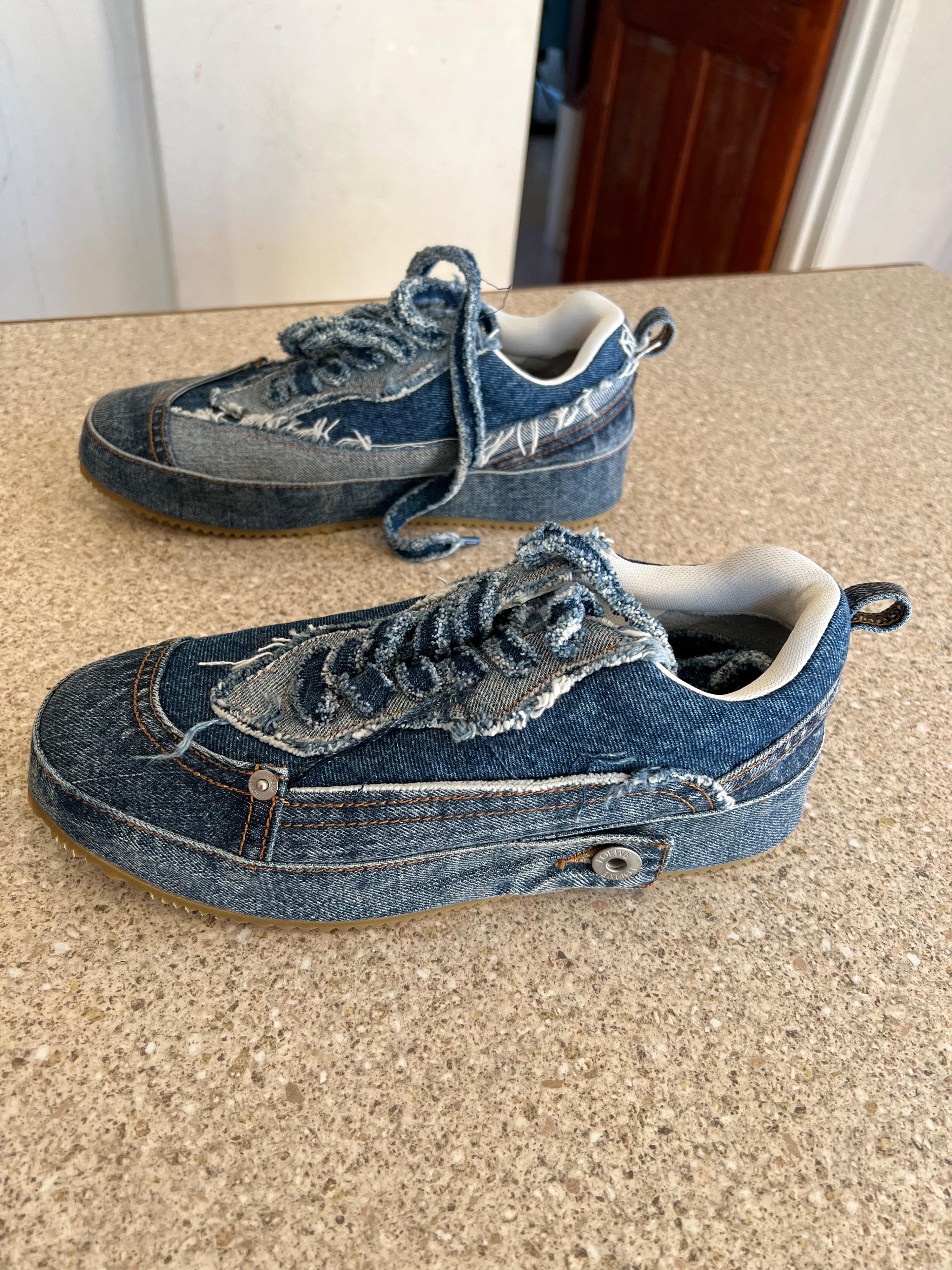 Deconstructed Denim Sneakers