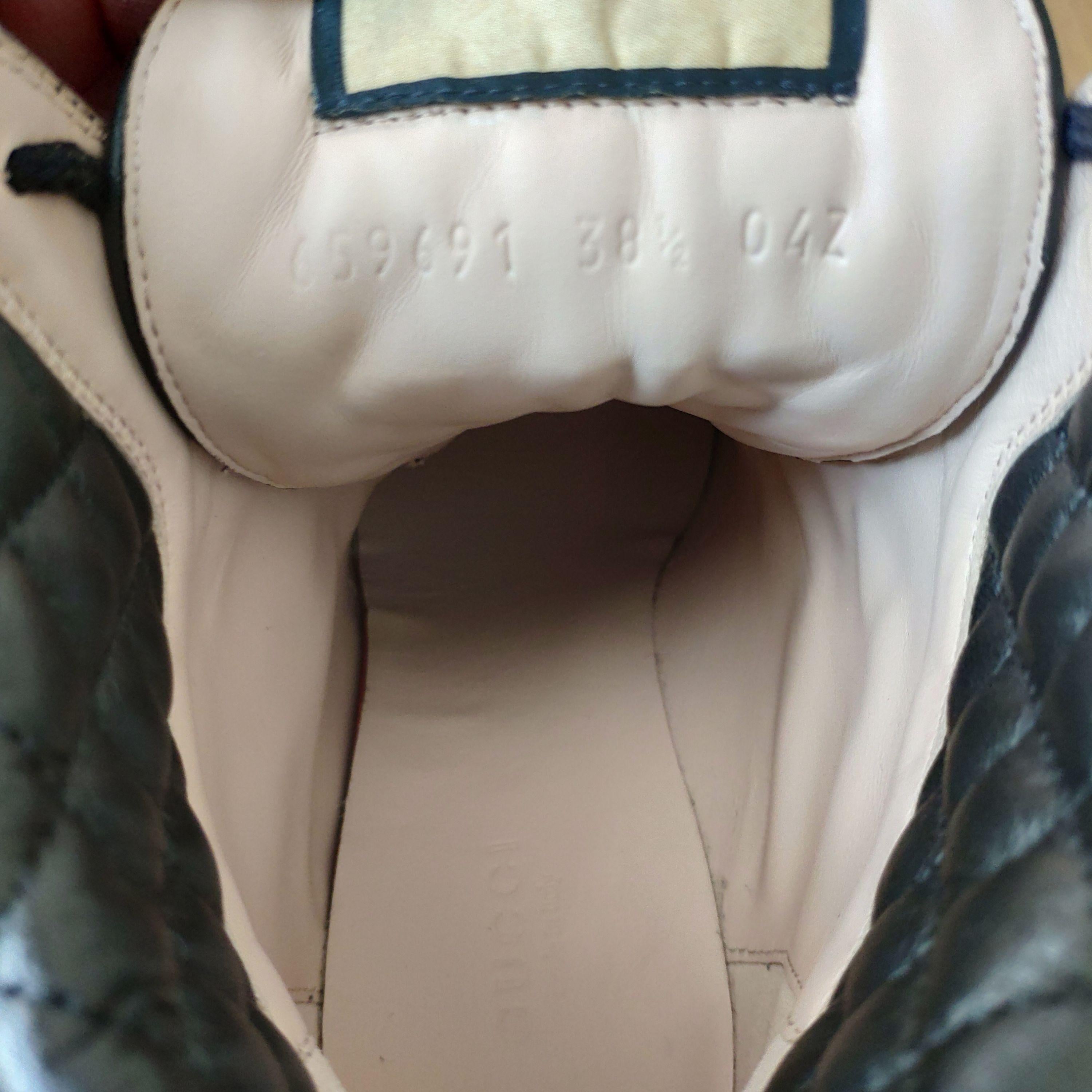 Gucci Black Monogram Leather and Canvas Biker Boots