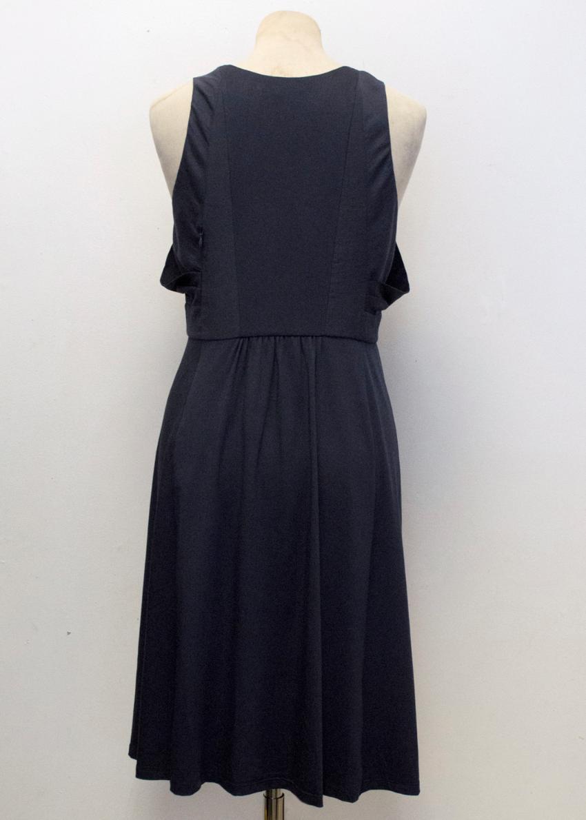 Vanessa Bruno Navy Dress with Black Frill