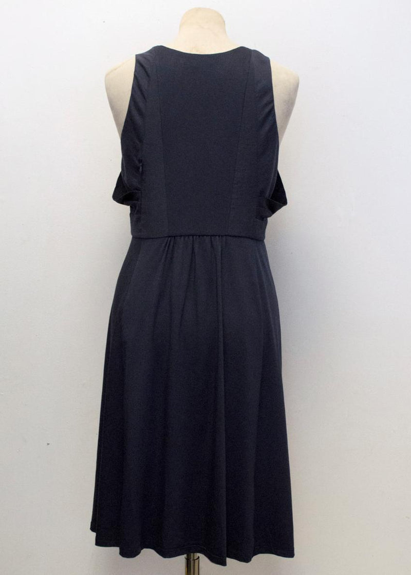 Vanessa Bruno Navy Dress with Black Frill