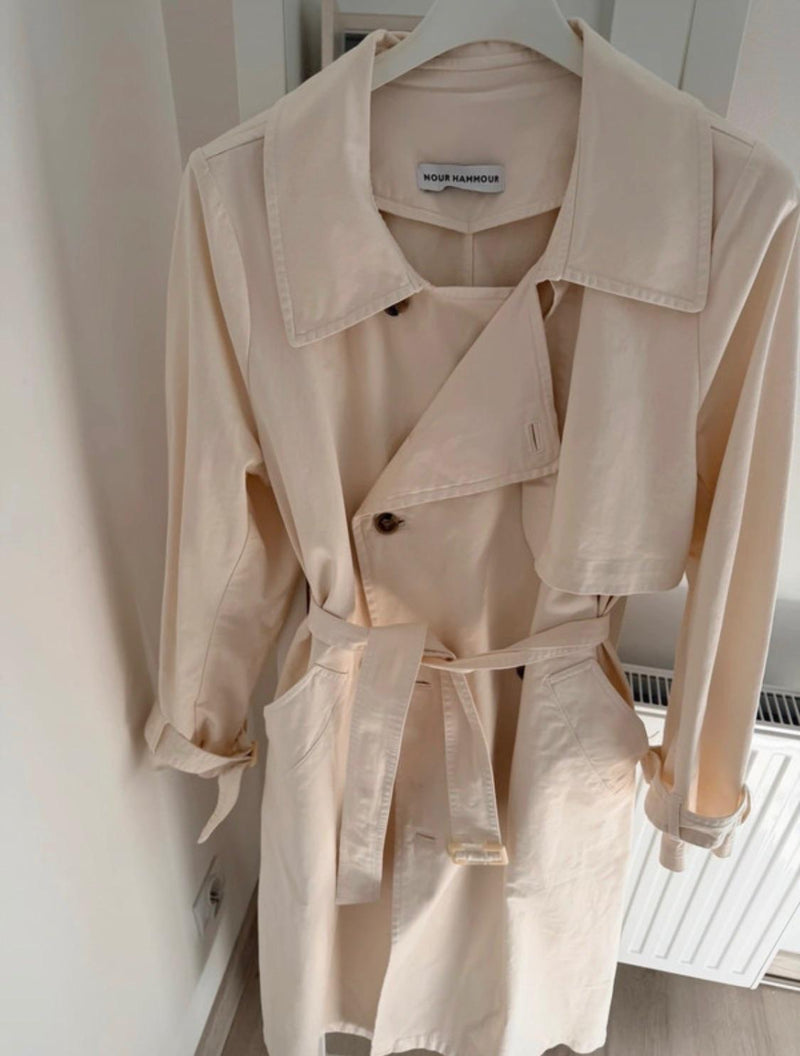 Nour Hammour Cream Harriet Trench Coat
