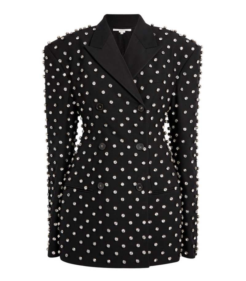 Stella McCartney Crystal Embellished Oversized Double-Breasted Blazer