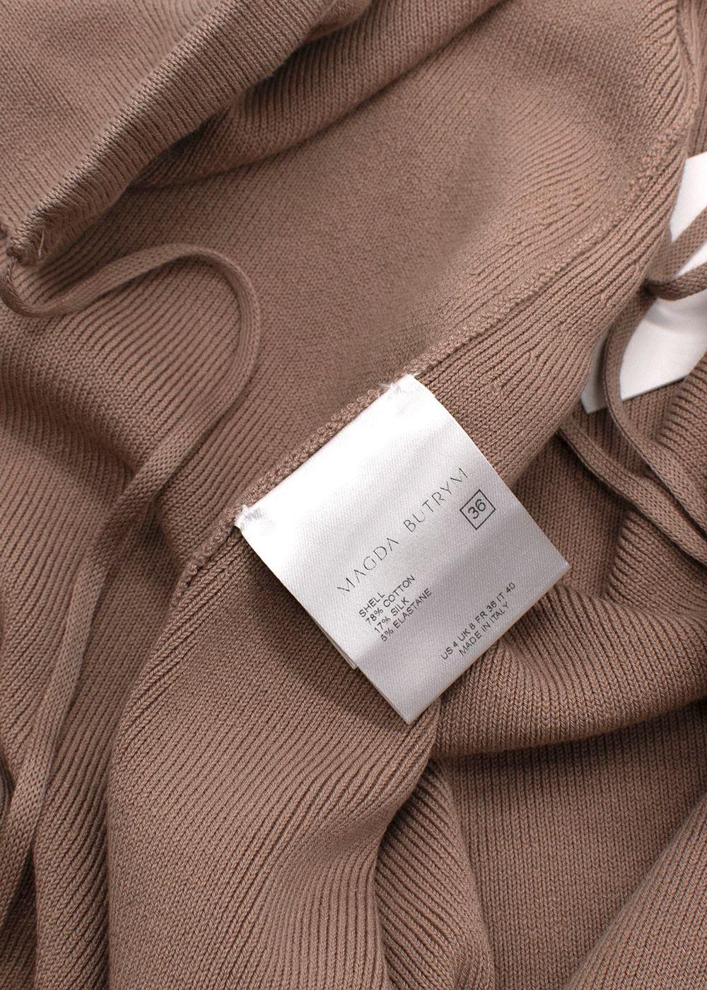 Magda Butrym Beige Ribbed Midi Wrap Skirt