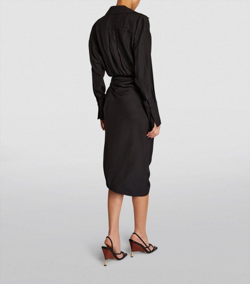 Gauge81 Black Silk Puno Shirt Dress