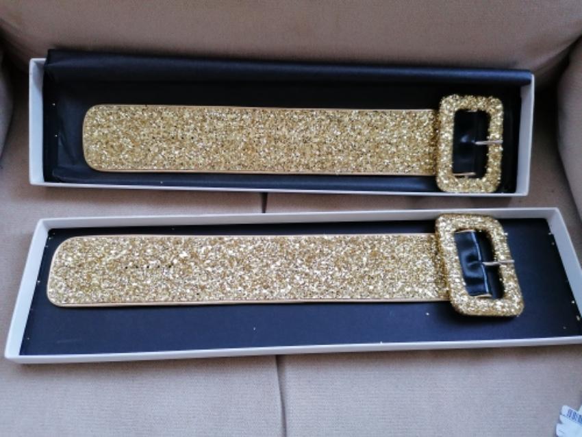 The Attico Glitter-embellished Ankle Straps in Gold