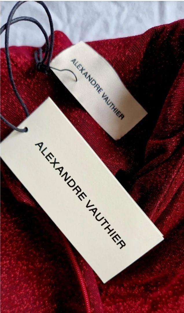 Alexandre Vauthier Burgundy Turtleneck Bodysuit