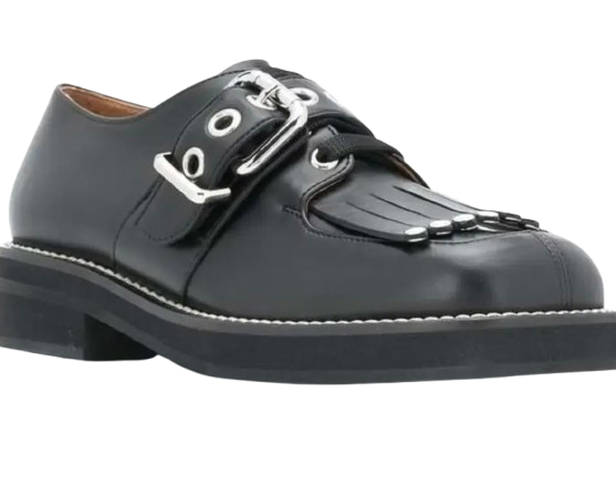 Marni Black Leather Buckle Detail Loafers