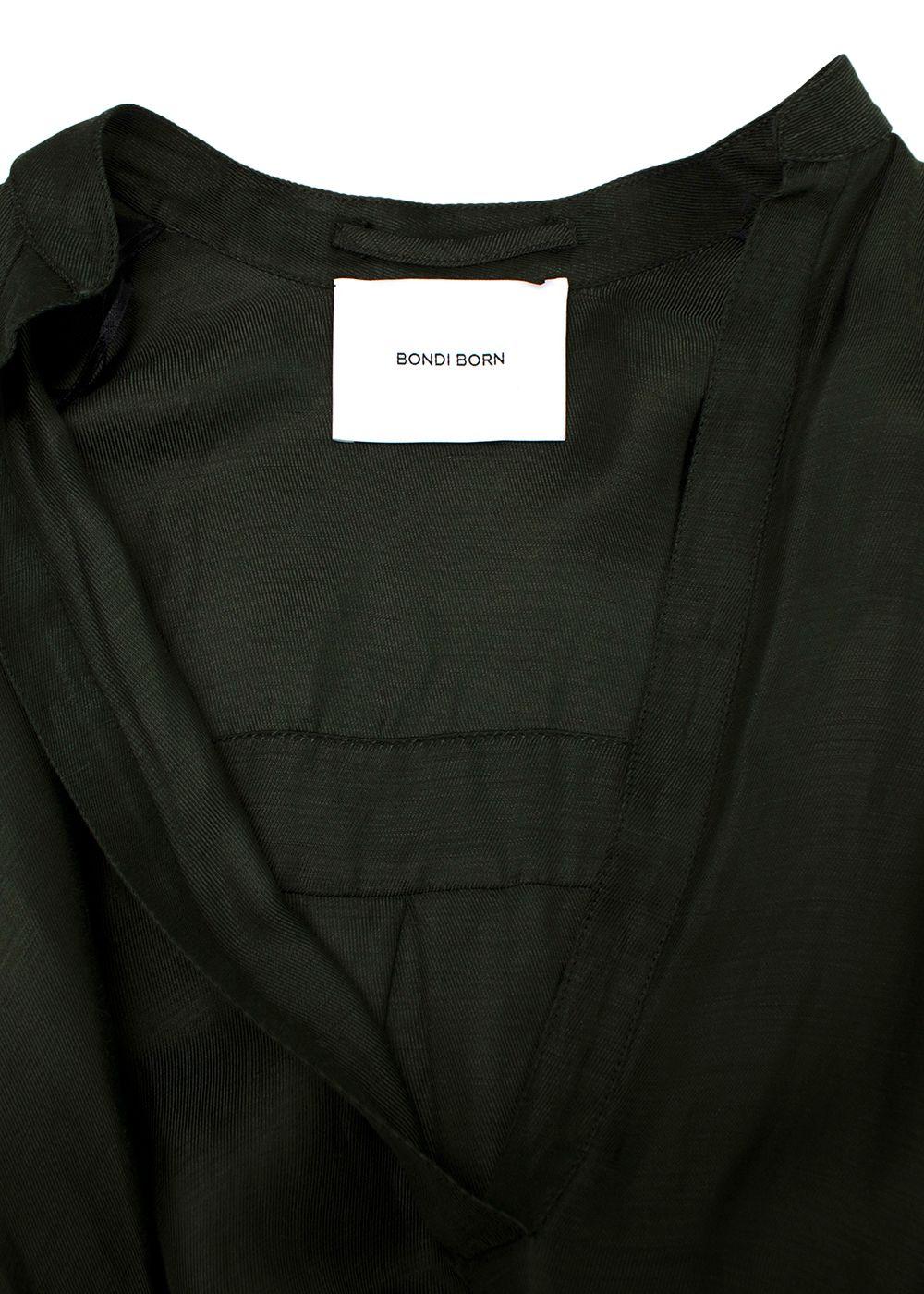 Bondi Born Notched-Neck Khaki Maxi Dress