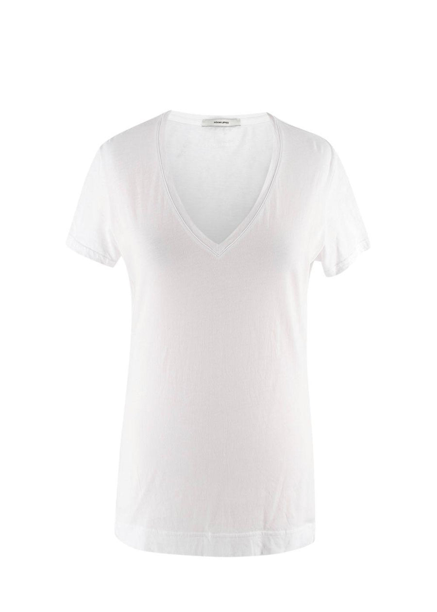 Adam Lippes White Cotton V-neck T-shirt
