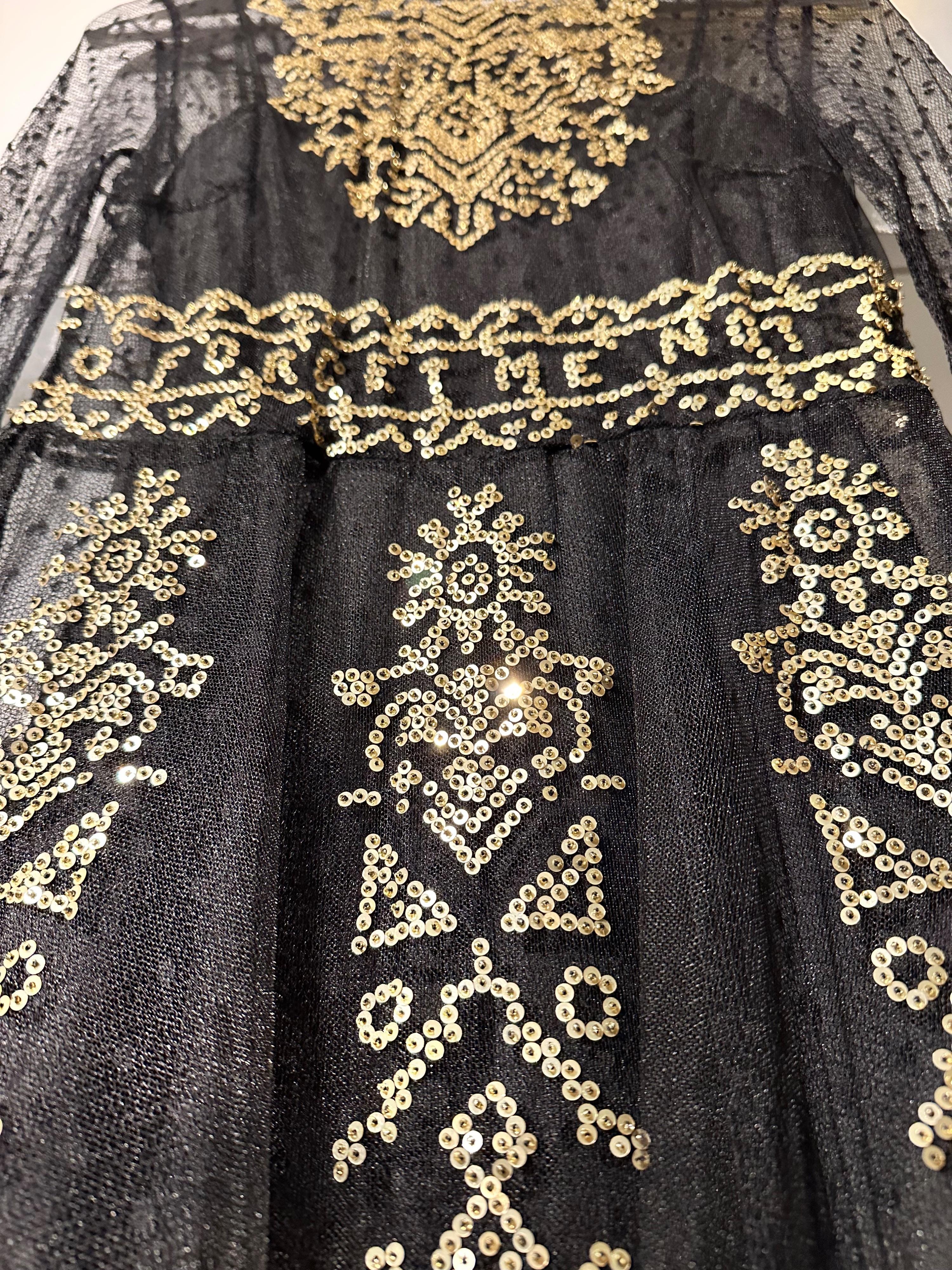 Red Valentino Black Sequin Embellished Mini Dress
