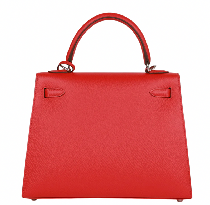 Rouge Rubis Sllier Epsom 25cms Kelly with Palladium Hardware