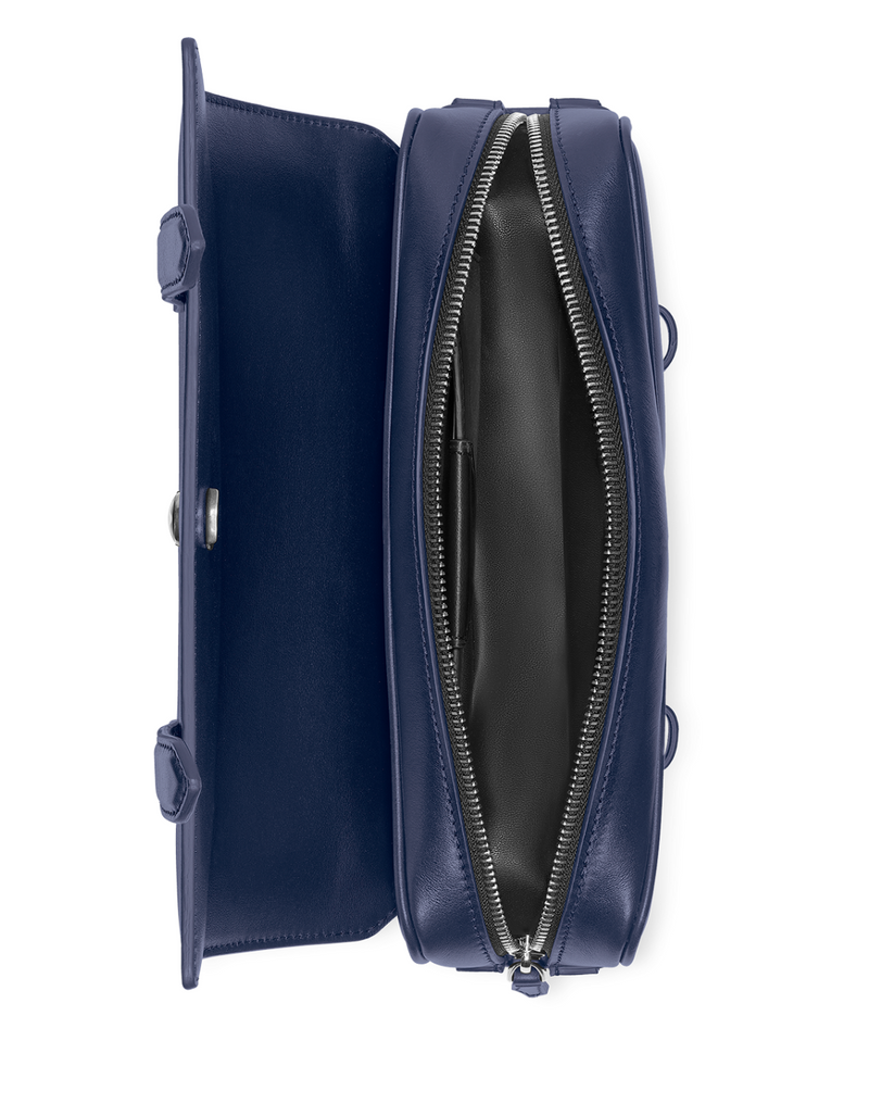 Montblanc Navy Blue Leather Meisterstück Messenger Bag