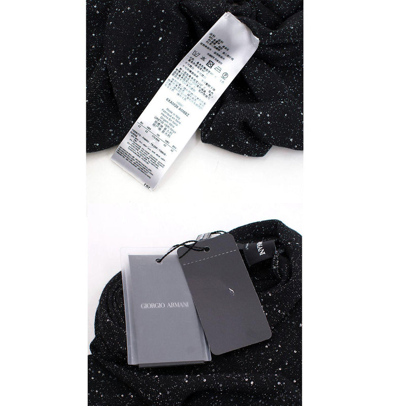 Sequin Polo Neck Silk Blend Knit Jumper