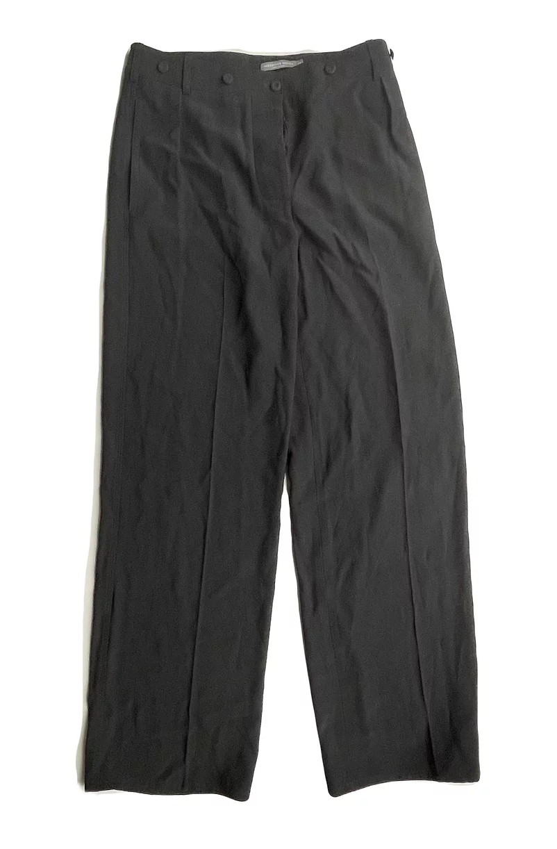 Black Crepe Wide Leg Trousers