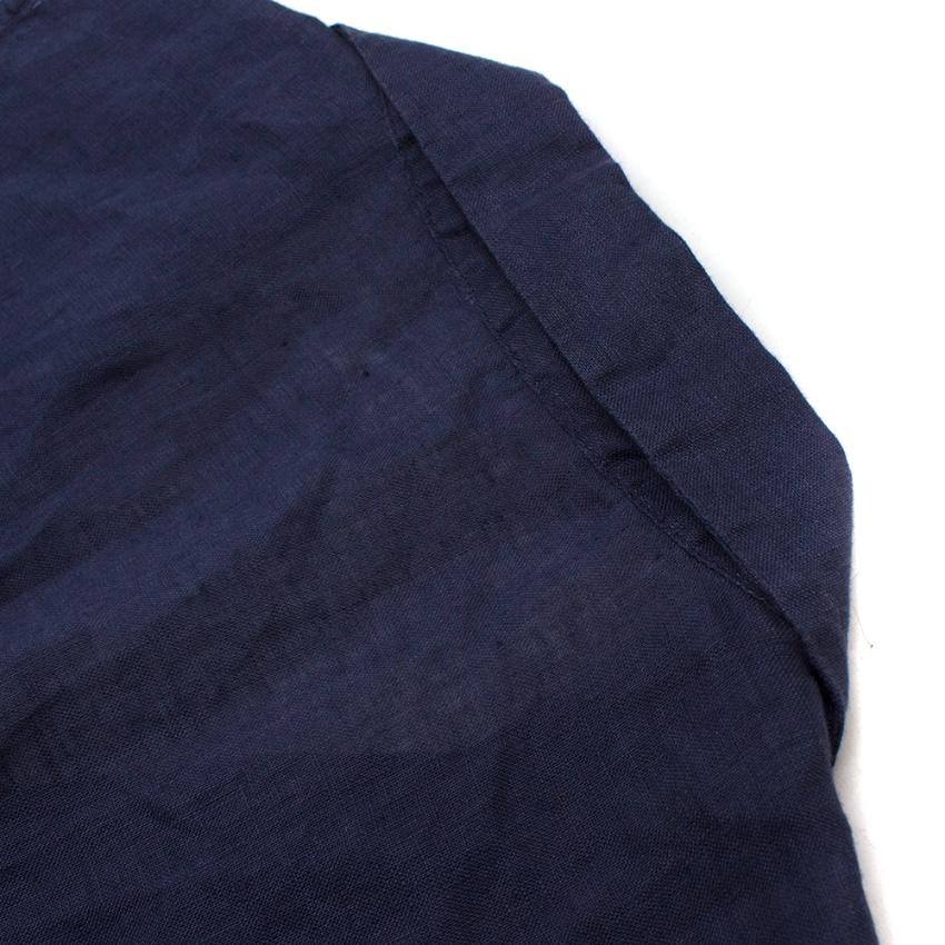 Equipment Navy Linen Sleeveless Shirt