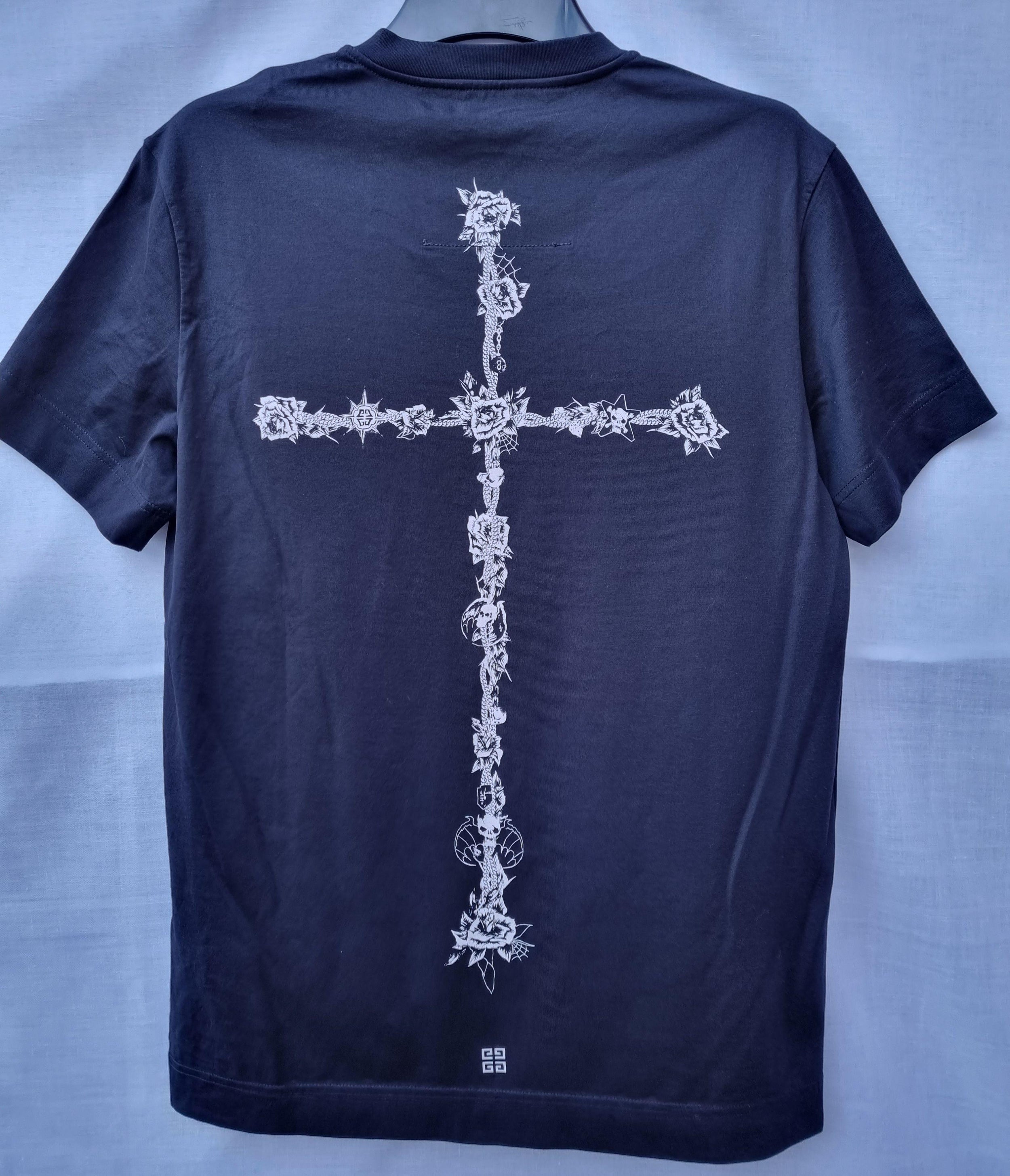 Black cotton jersey tiny logo T-shirt
