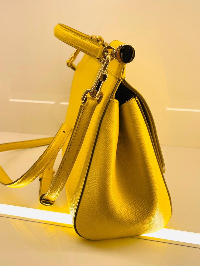 Yellow leather Sicily bag