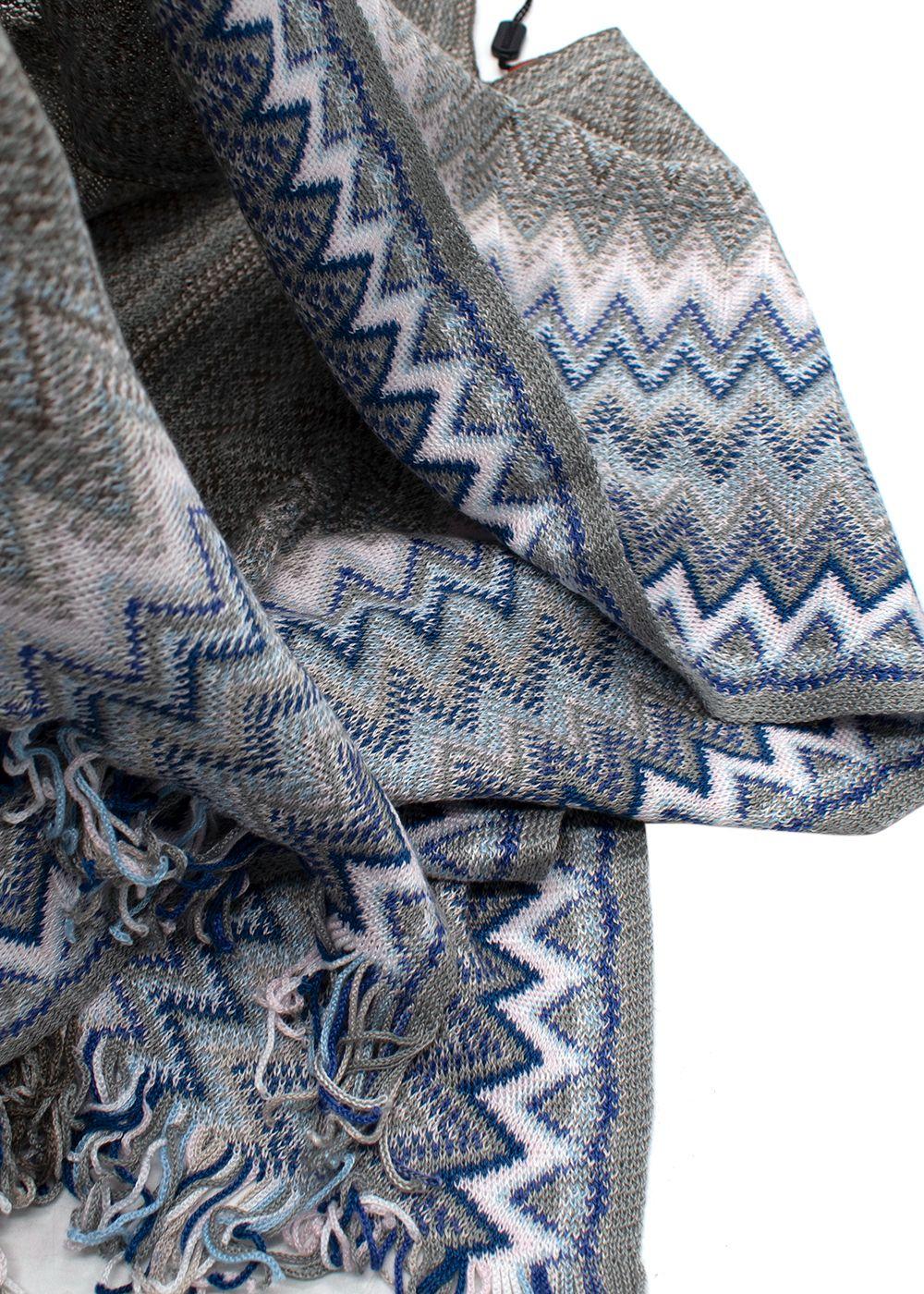 Missoni Blue and White Zig Zag Beach Kaftan