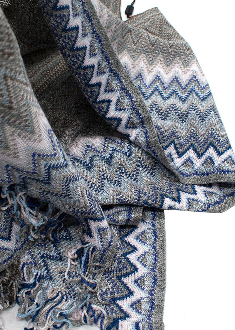 Missoni Blue and White Zig Zag Beach Kaftan