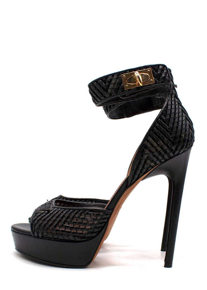 Givenchy Black Signature Claw Platform Sandals