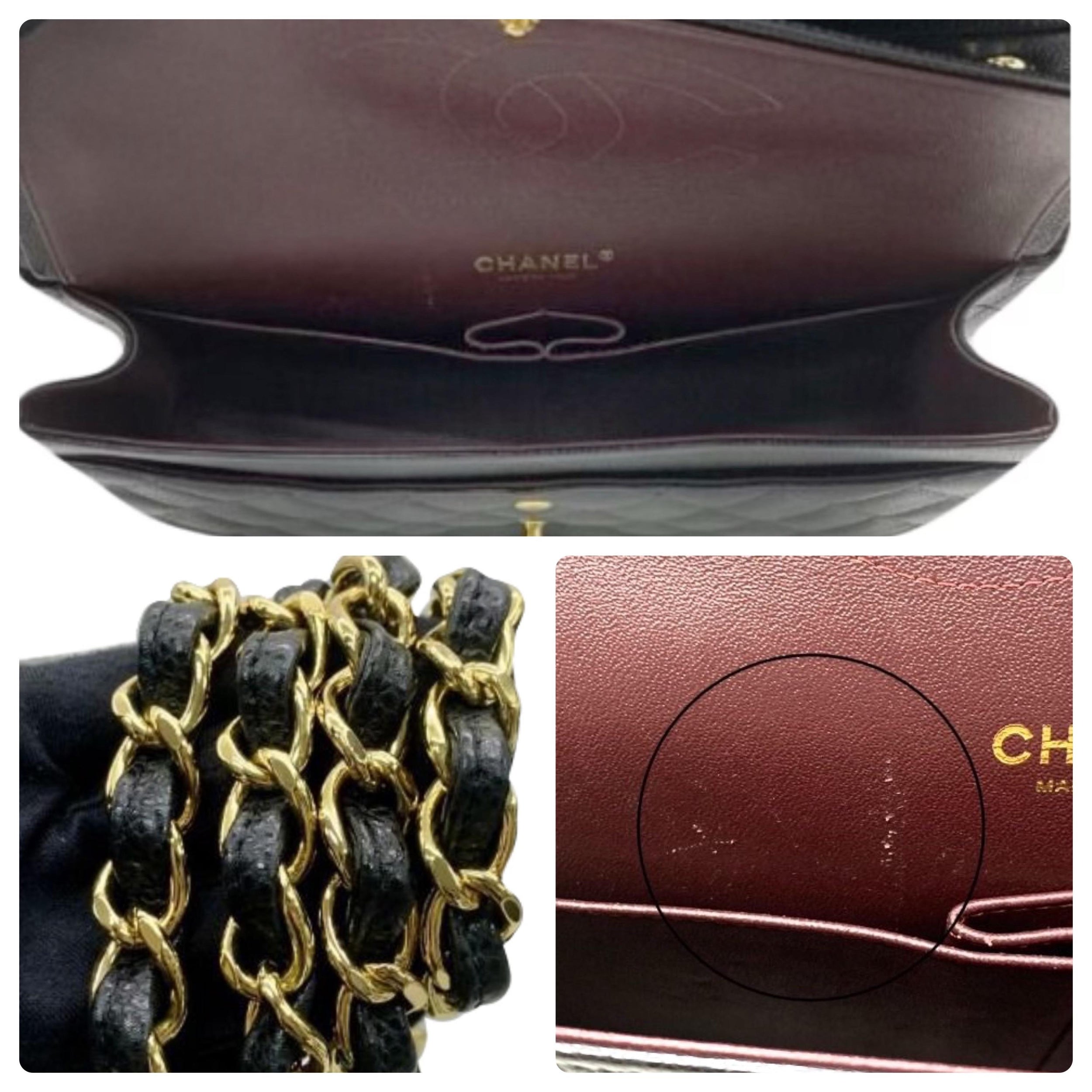 Chanel Black Caviar Leather Jumbo Double Flap Bag