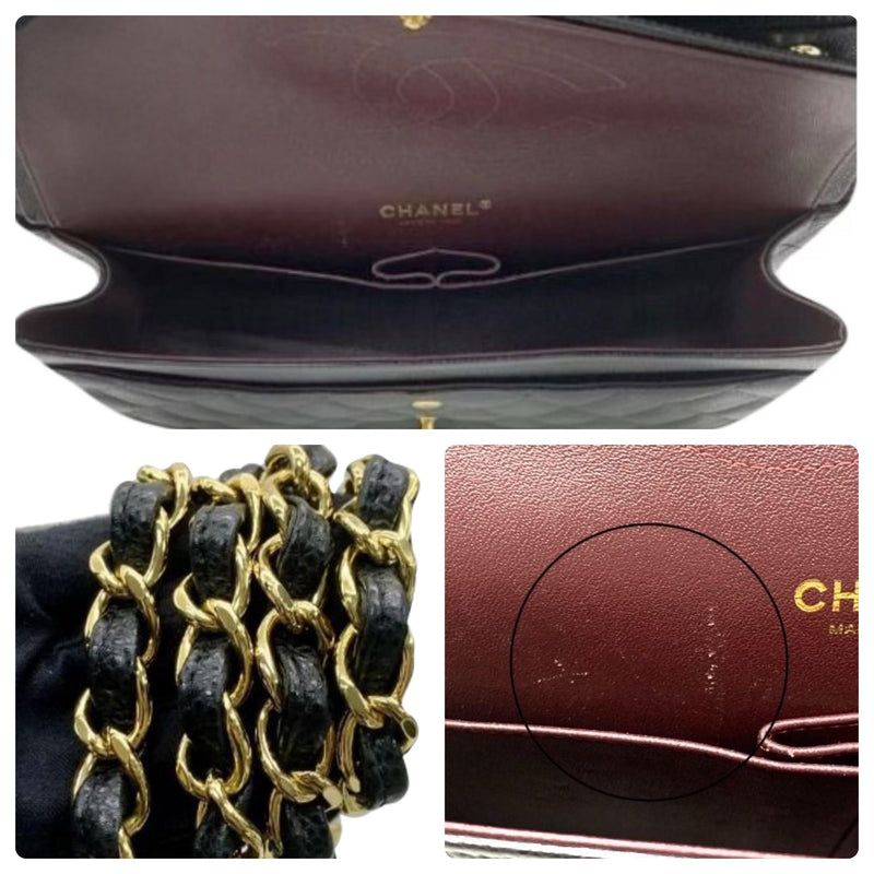 Chanel Black Caviar Leather Jumbo Double Flap Bag