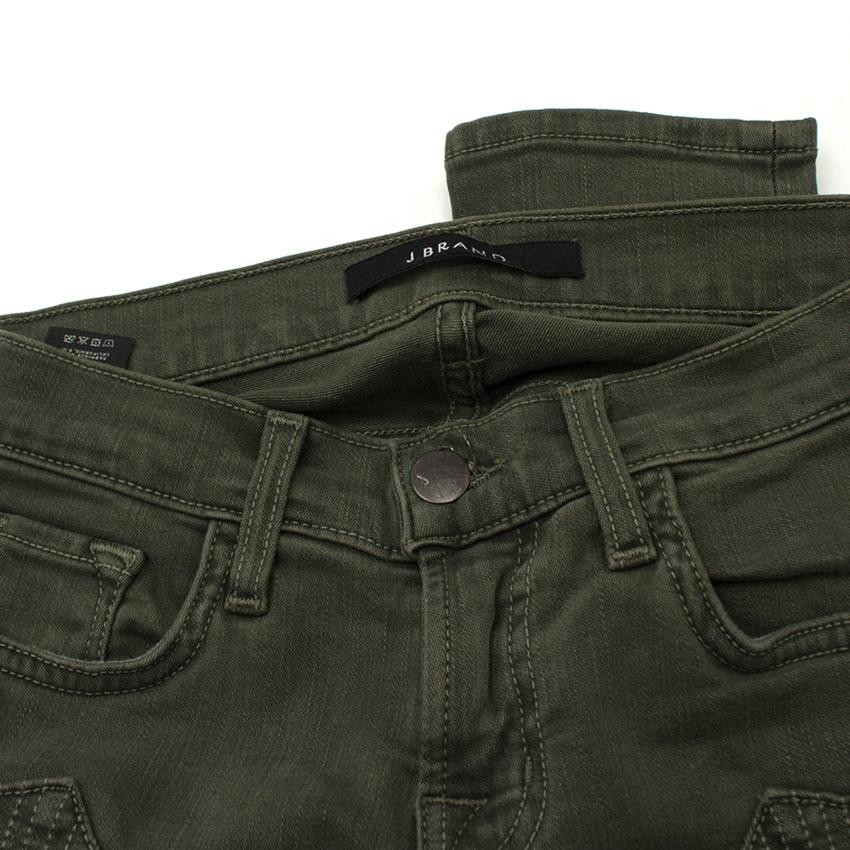 J Brand Khaki Green Roz Moto Skinny Jeans