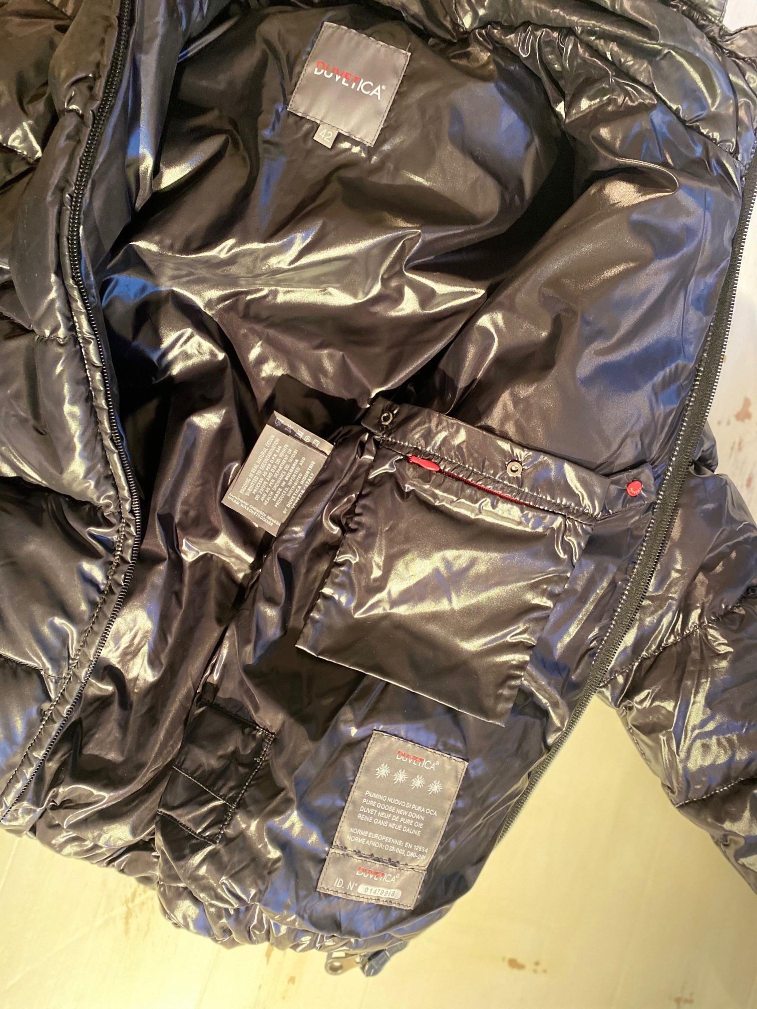 Black Shiny Nylon Down Jacket