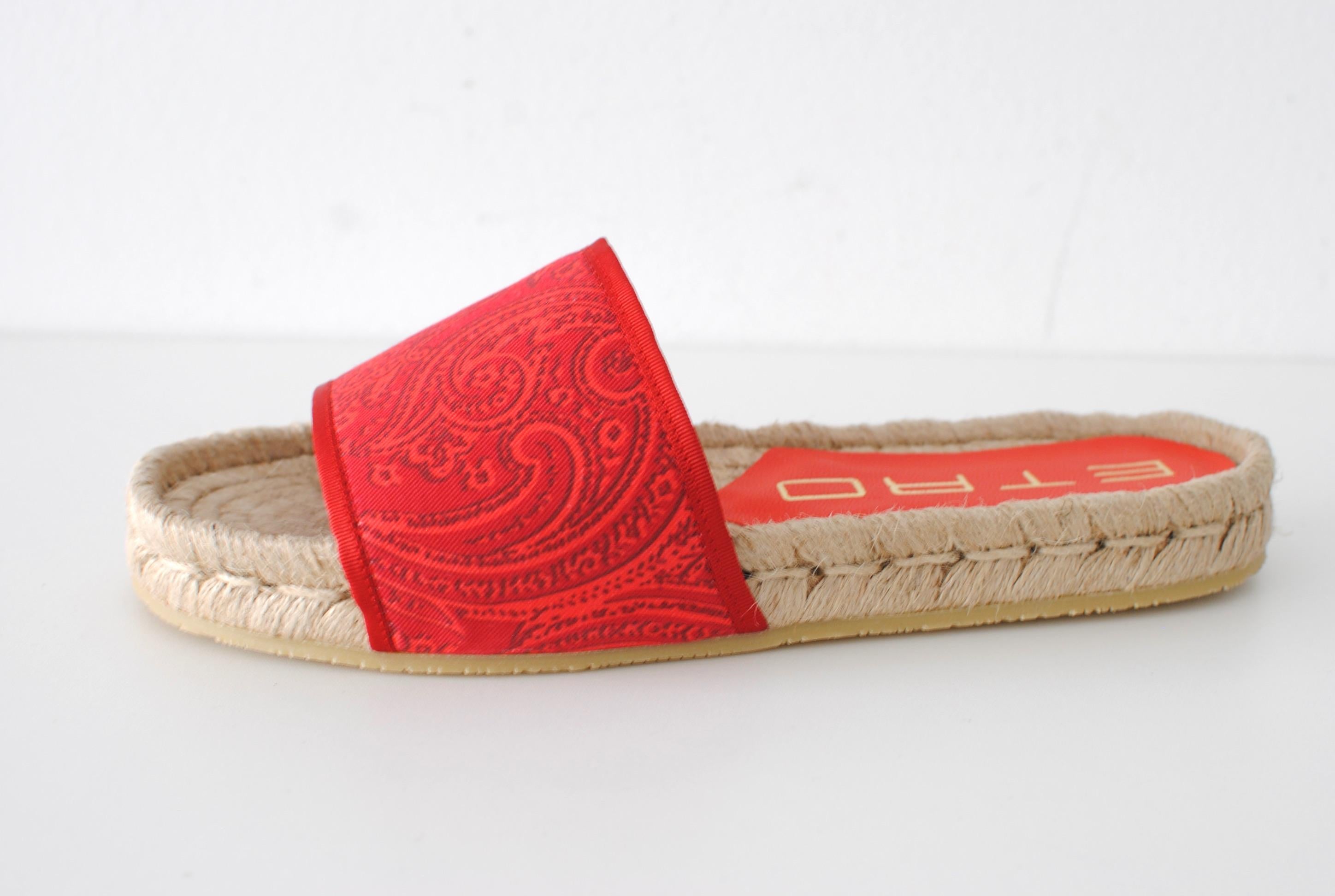 Etro Paisley Raffia Slides