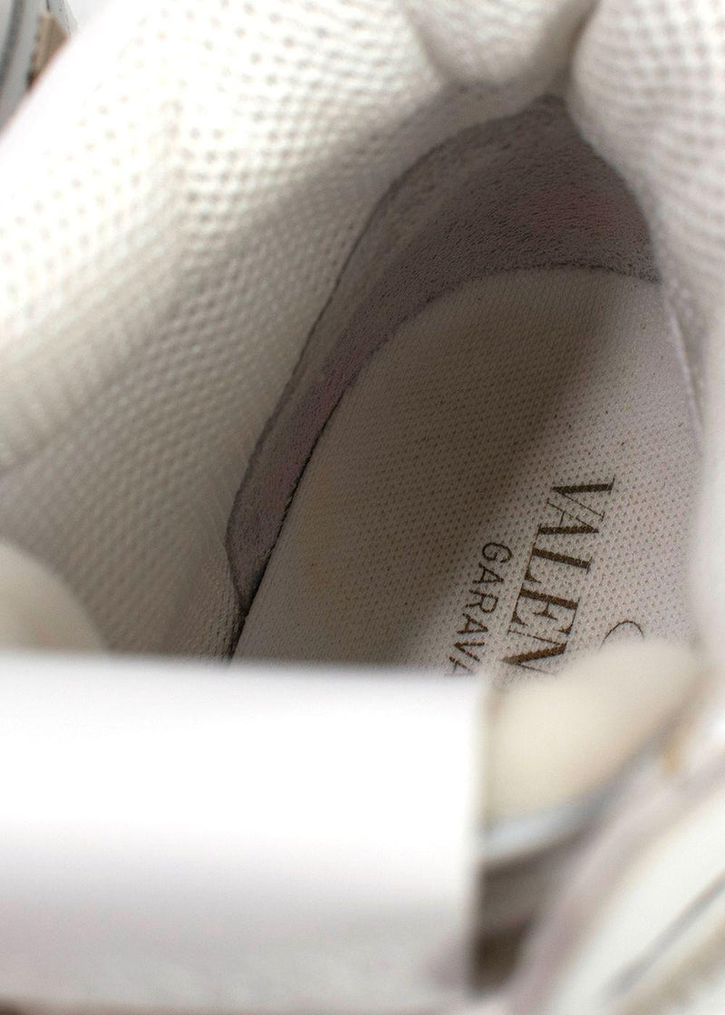 Valentino Garavani White Rockstud Wrap High-top Sneakers